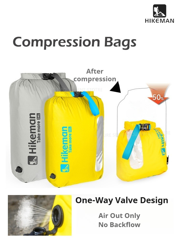 Dry Bag Roll Top - HIKEMAN Vakumlu Sıkıştırma Torbası Tek Yönlü