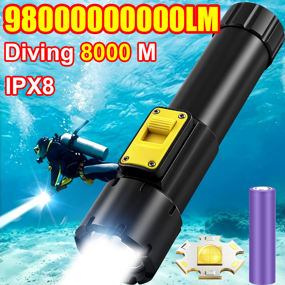 YENI 98000000000LM Güçlü XHP36 - Underwater Flashlight incelemesi ve fiyatı